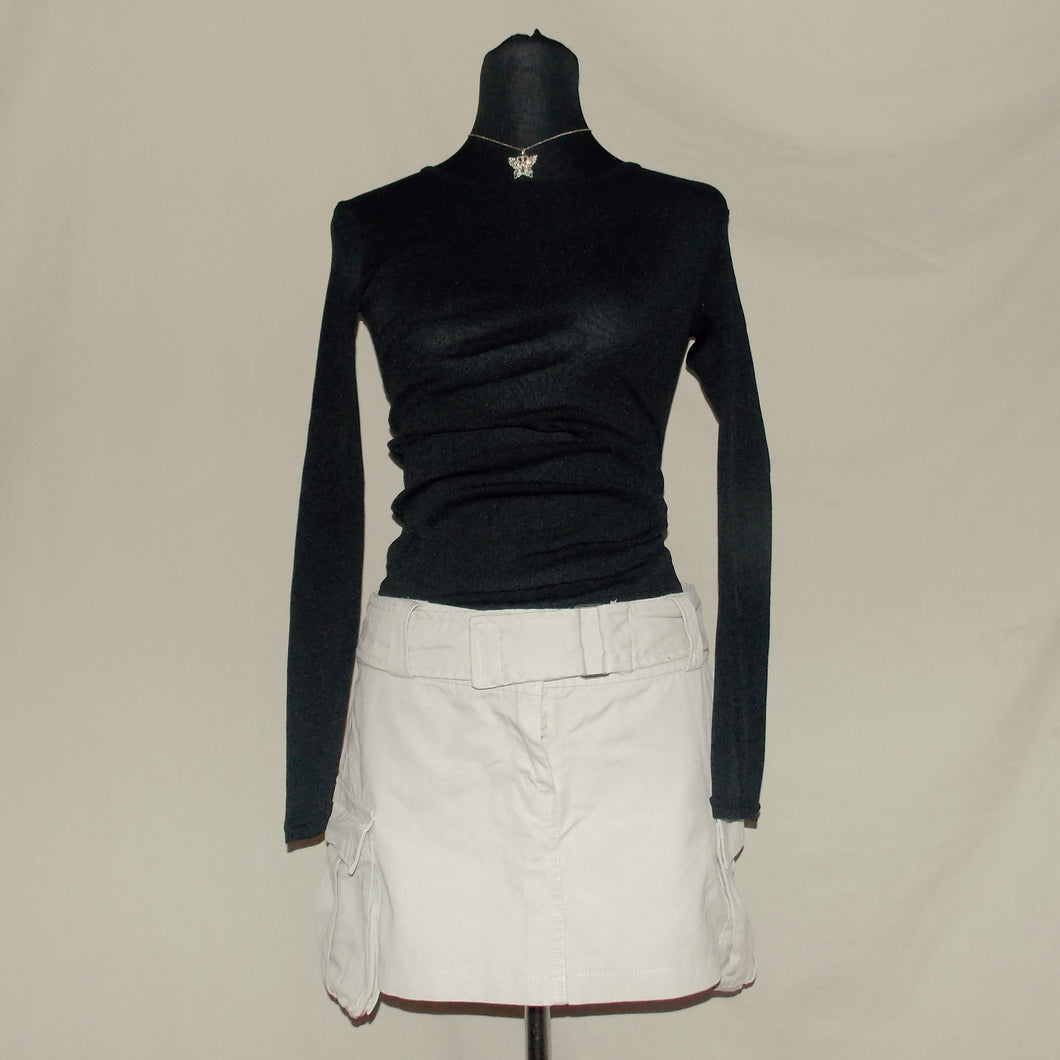 Beige cargo mini skirt (W28)